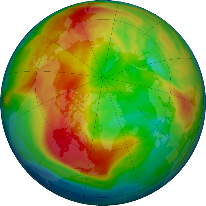 Arctic ozone map for 02 February 2023